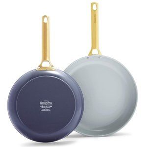 GreenPan: 2 pc - Hard Anodized Ceramic Nonstick 10"+12" Frying Pan Set (Blue)